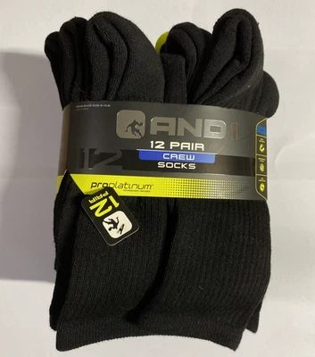 AND1 Negro 12 Pares Calcetines ProPlatinum Arco Compresión Proplatino Foto 1 de 2