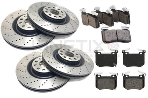 FOR KIA STINGER 3.3 T-GDi 2017-DRILLED FRONT REAR BRAKE DISCS PADS 350mm 340mm - Picture 1 of 3