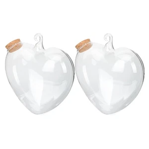 Botella de vidrio de 2 piezas para amantes botellas pequeñas cajas de caramelos de corazón - Imagen 1 de 12