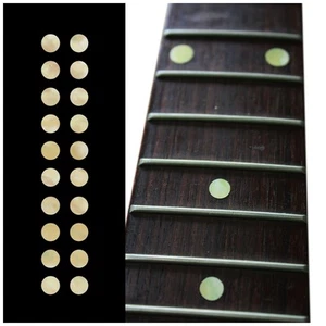 Inlaystickers 1/4"(6.35mm) Dot Fret Markers - Aged White Pearl - Picture 1 of 2