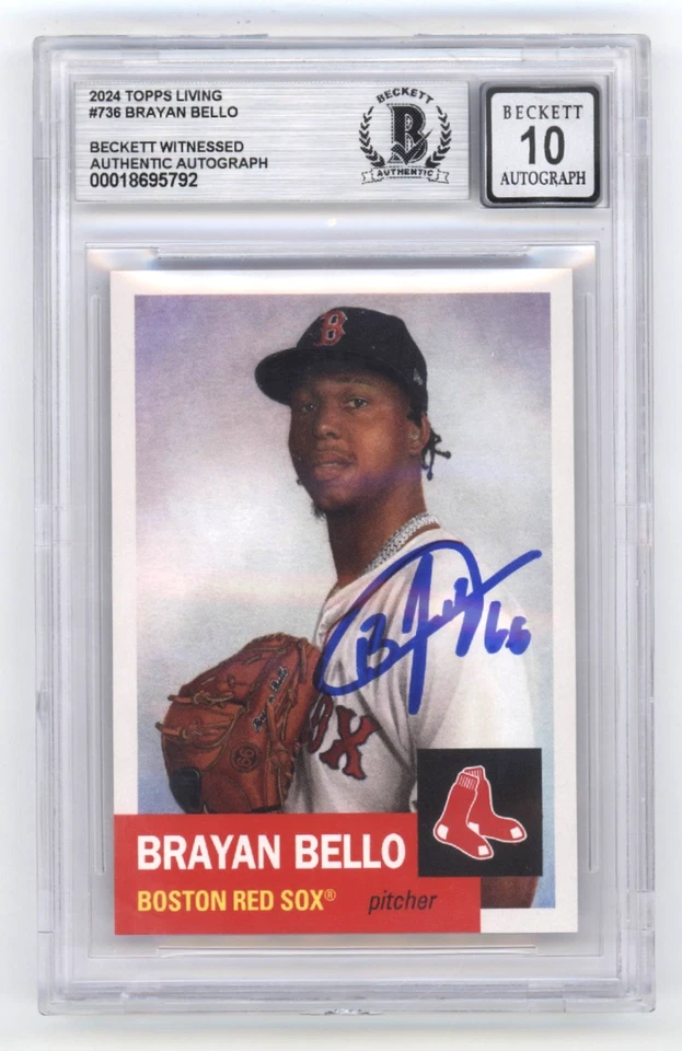 Brayan Bello 2024 Topps Living Baseball #736 Signed Beckett BGS 10 Auto Red Sox - Image 1 of 1