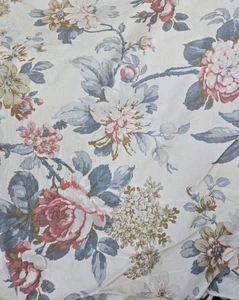 RALPH LAUREN Lake House Floral Bedskirt Full Double Size Beige Green Red - Picture 1 of 6