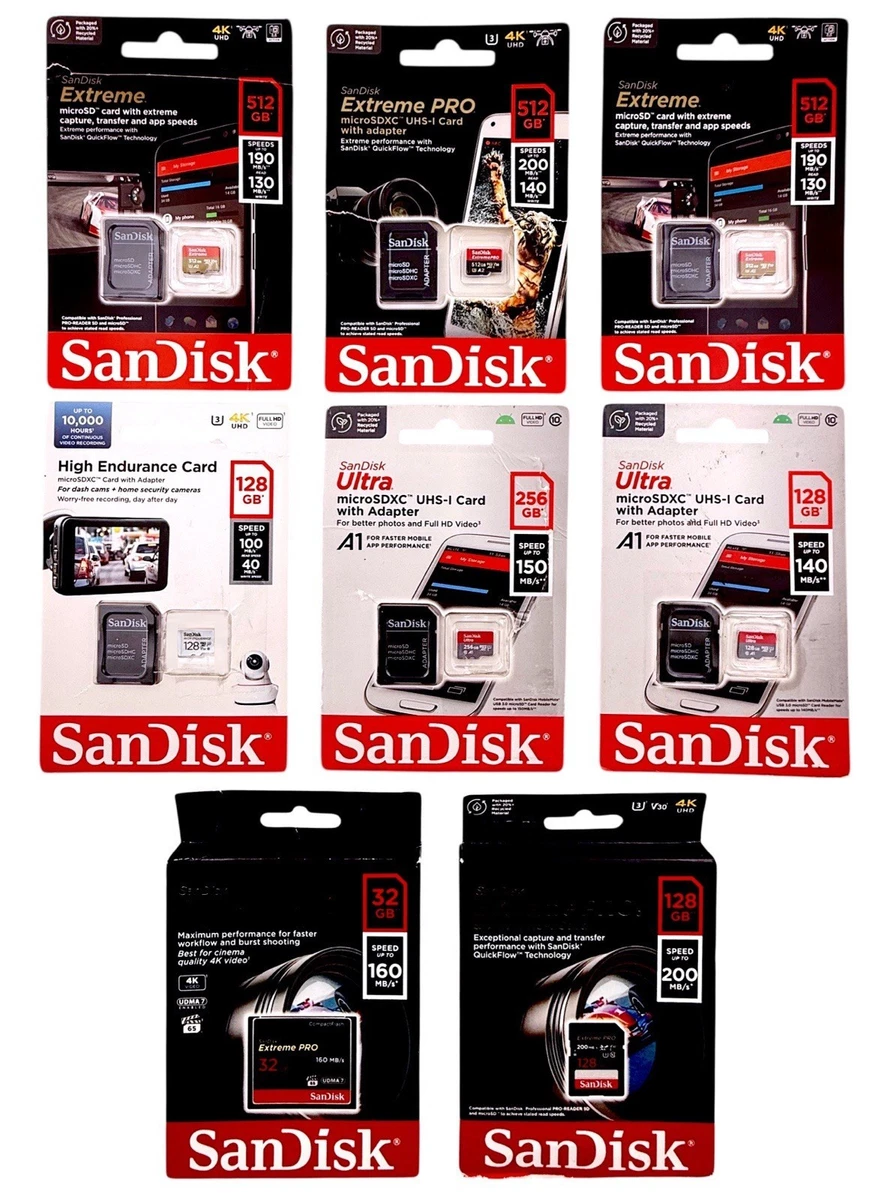 Sandian Micro SD Card - 128GB/256GB/512GB High-Speed Memory Card With Adapter
