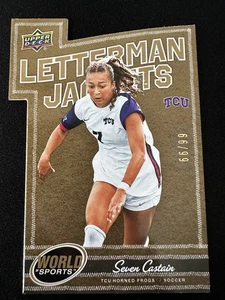 Chaquetas Letterman 2025 Upper Deck World of Sports Seven Castain #LJ-SE Gold/99 - Imagen 1 de 2
