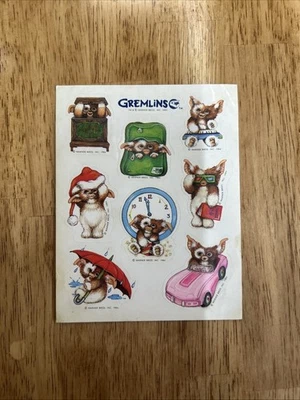 Vintage Stickers Hallmark Sticker Sheet 80s Gremlins 1984 Gizmo Warner Bros New! - Image 1 of 4