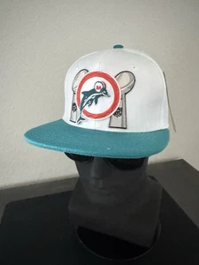 MIAMI DOLPHINS RETRO THROWBACK Logo 2x Lombardi Trophy Super Bowl Snapback Hat - Picture 1 of 10