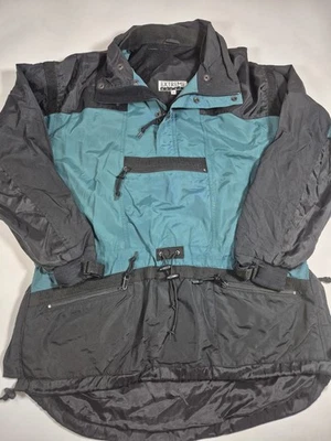 Chaqueta Pullover Mediana Vintage Años 90 Deportes Extremos Negra Verde Foto 1 de 4