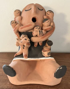 Persingula Toya Storyteller w/ 10 Children Jemez Pueblo Pottery NATIVE AMERICAN - Picture 1 of 9