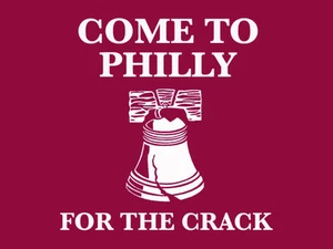 Nuovissima MAGLIETTA COME TO PHILLY FOR THE CRACK Eagles FLYERS 76ERS SM-5XL - Foto 1 di 2