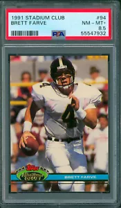 1991 Topps Stadium Club BRETT FAVRE Rookie Card #94 come nuova + PSA 8.5 SP HOF RC - Foto 1 di 2