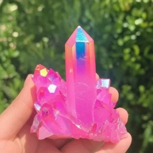 Angelo Aura Titanio Cristallo Rosa Caldo Geode Grappolo Guarigione Esemplare Roccia Decorazione - Foto 1 di 6