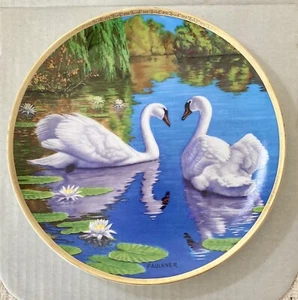 Collectors Plate WJ. George Elegant The Swans with Cert & Box Bradford Exchange - Picture 1 of 7