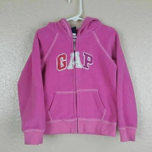 Baby Gap Girl's Full Zip Fleece Hoodie Size 5 Yrs Pink QB21 - Picture 1 of 4