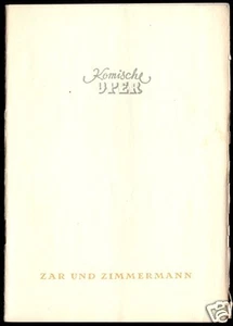 Theaterprogramm, Komische Oper Berlin, Zar und Zimmermann, 1953 - Bild 1 von 1
