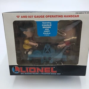 LIONEL O & O-27 Gauge Operating Charlie Brown & Lucy Handcar 6-18413 (BOX DAMAGE - Picture 1 of 8