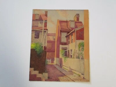 古董原版绘画历史景观印象派 1940 年代 J.L GALLAGHER — 第 1/4 张图片