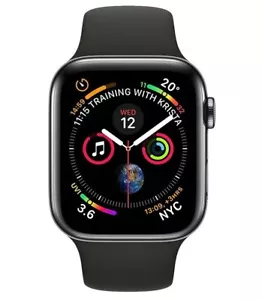 NEW APPLE WATCH SERIES 4 - 40MM - STAINLESS STEEL - BLACK SPORT - GPS + CELLULAR - Picture 1 of 6