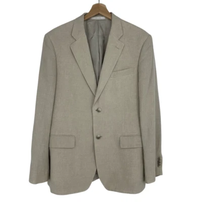 Nordstrom Ormezzano Linen Blazer Men's 40R Cream Two Button Pockets Minimalist - Image 1 of 4
