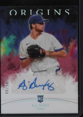 A.J. Alexy 2022 Panini Chronicles Origins Blue Silver Prizm RC  Auto /99 Mint+ - Image 1 of 2