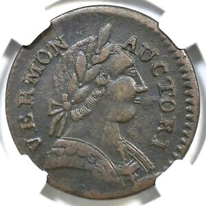 1787 RR-13 R-2 NGC XF Details BRITANNIA Vermont Colonial Copper Coin