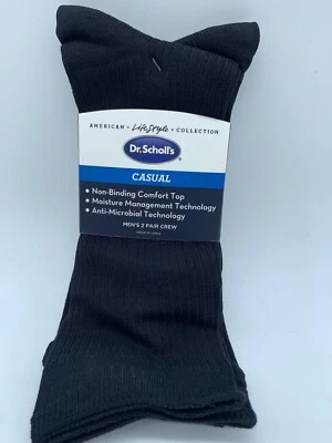 NUEVOS 2 PARES DE CALCETINES DR SCHOLL'S PARA HOMBRE ESTILO DE VIDA AMERICANO NEGROS Foto 1 de 2