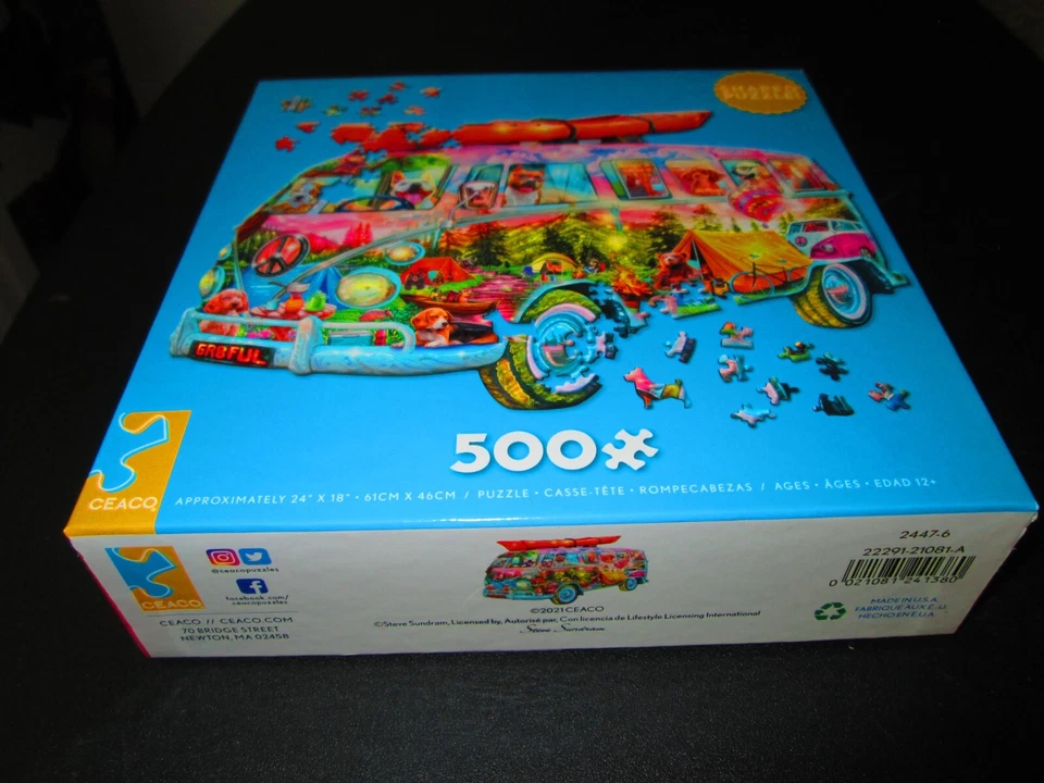 Volkswagen Bus Puzzle Perros y Canoa 500 piezas Nuevo en Caja Foto 1 de 4