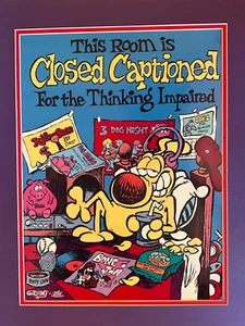 Vintage Mike Geters' Grimmy Poster, "Closed Captioned", Argus - Picture 1 of 9