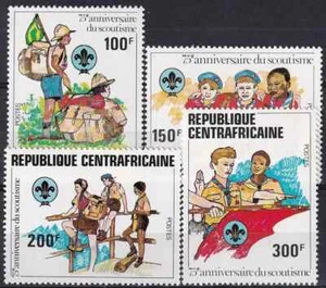 Central African Republic 1982 Yvert 491/94 BOY SCOUTS MNH VF - Picture 1 of 1