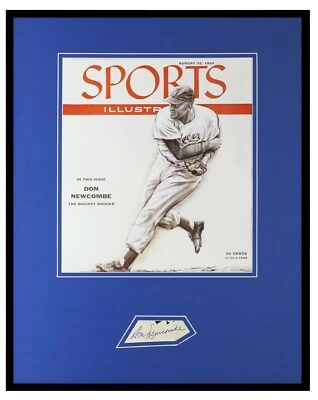 Don Newcombe Signed Framed 16x20 Photo Display Brooklyn Dodgers - Image 1 of 2
