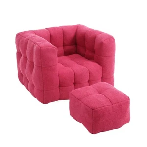 Bean Bag Chair w/ Ottoman for Adults Kids Use Lazy Sofa Chair for Home - Picture 1 of 22