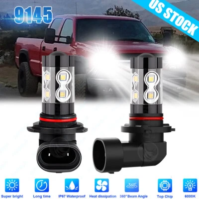 2x Kit de lâmpadas de neblina LED BRANCO 6000K para Chevy Silverado1500 2500 HD 2001-2006 - Imagem 1 de 4