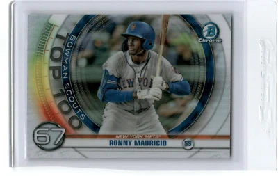RONNY MAURICIO 2020 BOWMAN CHROME SCOUT'S TOP 100 REFRACTOR METS K3 - Image 1 of 2