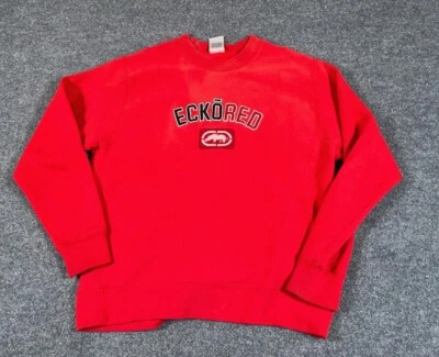 Sudadera Y2K Ecko roja bordada para mujer mediana ropa de calle retro hip hop Foto 1 de 4