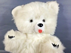 Vintage White Teddy Bear Plush Parisi Creations Furry Stuffed Animal 16" Claws - Picture 1 of 8