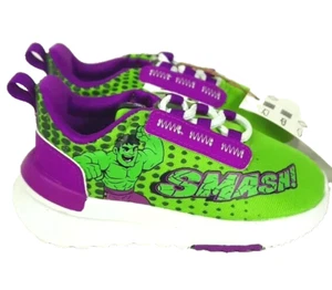 Adidas Kid Racer T21 Marvel Superhero I Toddler Shoes Size 5.5 K Green Purple - Picture 1 of 15