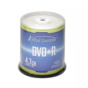 300 PC Optical Quantum 16X 4,7 GB DVD+R Logotipo Superior Disco Medio en Blanco OQDPR16LT-BX - Imagen 1 de 3