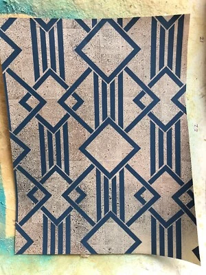 Hojas de papel tapiz vintage mod láminas geométricas de qué manera azul Foto 1 de 3