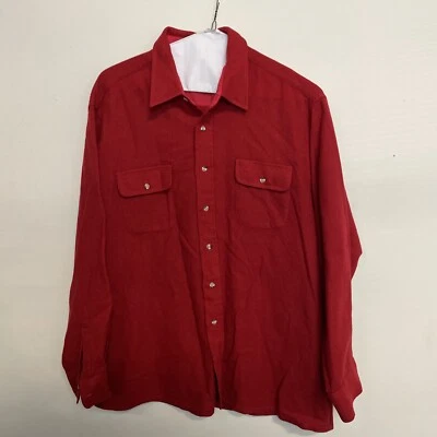 Vintage Oleg Cassini Wool Plaid Shirt Button Up Brown Red Mens XL 1970s - Image 1 of 4