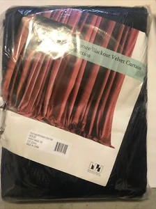 Lot of 2 - HPD Signature Blackout Velvet Curtains 120” L X 50” W. Dark Navy - Picture 1 of 2