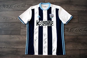 ALL PLAYERS SIGNEDS AUTOGRAPHS WEST BROMWICH ALBION HOME FOOTBALL SHIRT 2016-17 - Picture 1 of 15