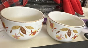 2 VTG Hall Jewel Tea Autumn Leaf Ramekin Custard Cup Mary Dunbar HALL'S SUPERIOR - Picture 1 of 7