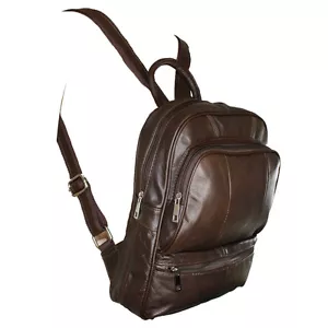 Mochila de cuero genuino bolso de mano bolso de cabestrillo bolso de hombro tamaño mediano - Imagen 1 de 7