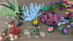 New! Aquarium Fish Tank Mixed Plants Decorations & Coral Mixed Lot Top Fin - Picture 1 of 11