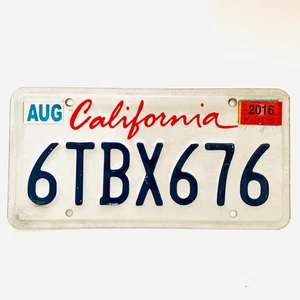 2016 USA Kalifornien Lippenstift Passagier Nummernschild 6TBX676 - Bild 1 von 1