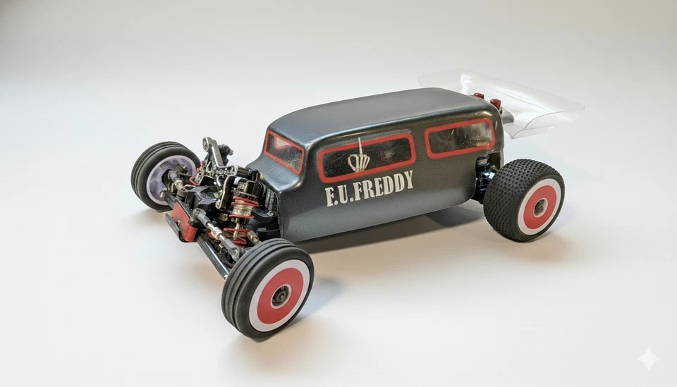 CLEAR-A-Bone Body com máscaras de janela e hardware de montagem-Losi MicroB Scale 2WD Buggy - Imagem 1 de 4