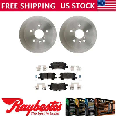 Kit de rotores de freno traseros + pastillas de cerámica y herrajes para Lexus RX330 2004-2006 Foto 1 de 4