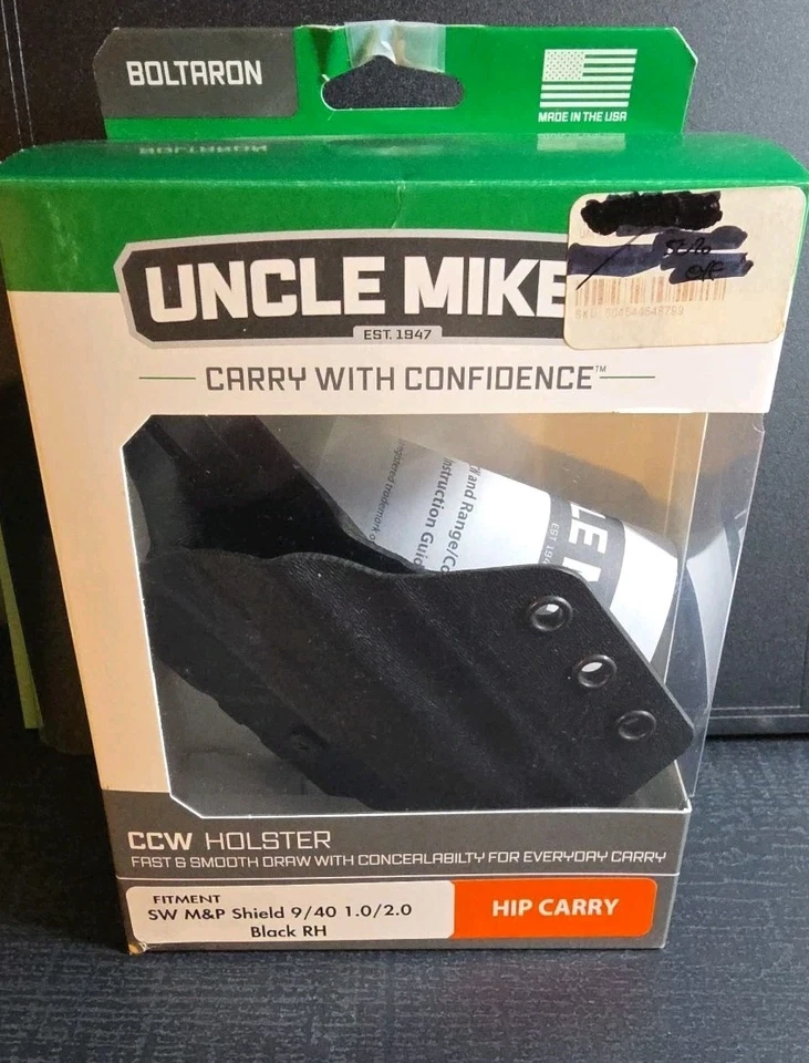 Uncle Mike's 54CCW59BGR CCW Hip Carry Black SW M&P Shield Holster Right Hand - Image 1 of 2