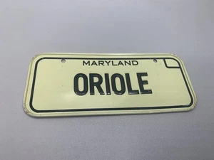 Vintage Maryland ORIOLE Tin Metal Cereal Premium Mini License Plate 5" x 2" - Picture 1 of 2
