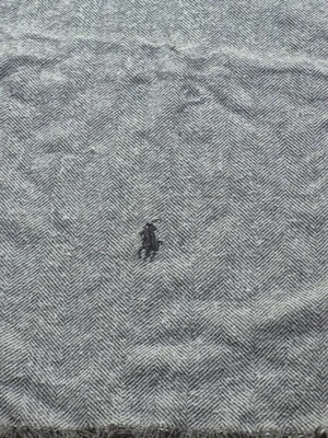 Bufanda para mujer Ralph Lauren vintage negra gris chevron algodón flecos cuello cabeza  Foto 1 de 4