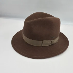 VTG Orvis Lite Felt 100% Wool Fedora Fishing Hat Packable Size L Made USA - Picture 1 of 11